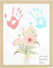 Handprint Art Craft, DIY Bouquet, Handprint Kit, DIY Art Print Keepsake, Delicate Hand Print Keepsake, Easy to Use Hand Print Craft Kit, for Mother's Day Grandma