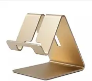 Gold Aluminium Alloy Cell Phone Stand, Cell Phone Stand Holder Aluminum Desktop Solid Universal Desk Stand Aluminum Desktop Stand for All Mobile Smart Phone Office Decor
