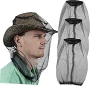 3 Pack Face Mesh Netting Hat for Insect Control Stretchable Rim for Fishing Hunting Gardening