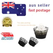 50Pcs MUSIC NOTES CUPCAKE WRAPPERS Hollow Muffin Case Cupcake Paper Liners