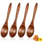 5.9 Inch Small Wooden Spoons, 4 Pack Wooden Honey Spoon for Tea, Small Soup
