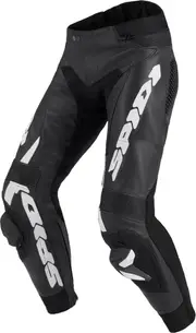 Spidi RR Pro Warrior Motorcycle Leather Pants, black-white, Size 56 for Men Black White