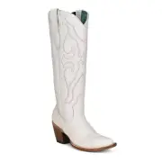 Corral Pure White Inlay & Pullup Strap Snip Toe Western Boots (9)