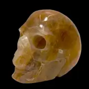 Golden Healer Quartz Skull Healing Crystal Carving 994g