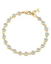 Temple St. Clair 18K Gold Small Bracelet with Royal Blue Moonstone and Diamonds