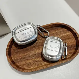 英文蝴蝶butterfly適用AirPods Pro保護套 AirPods 1/2/3代保護套 蘋果無線藍牙耳機保護殼