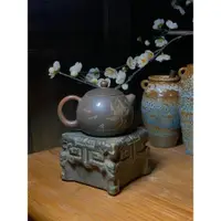 在飛比找ETMall東森購物網優惠-中國風復古藝術方形茶壺墊茶杯花盆飾品佛像底座禪意古風創意陳設