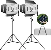 Godox Litemons LP600Bi-K2 Bi-Color LED Light Panel W/APP Control,2 Pcs 60W Studio Photography Lighting W/Barndoor,2800K -6500K,FX Modes/360°Rotatable/CRI 96+ TLCI 96+ (LP600BI KIT2)