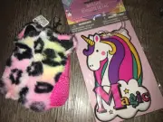 Claire’s Rainbow Leopard Plush Mini Backpack Purse Keychain Unicorn Bag Clip