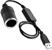 USB to Cigarette Lighter 12V, 5V USBA Male to 12V Car Cigarette Lighter Socket Converter, Car USB Lighter Socket Converter Adapter for Recorder DVR GPS, 1.2 m