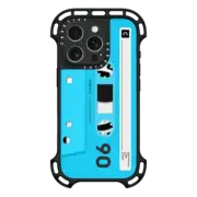 iPhone 16 Pro Ultra Bounce Case MagSafe Compatible CASETiFY MiXTAPE - Neon Blue