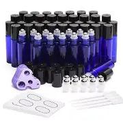 48 Pack 10ml Glass Roll On Bottles Refillable Perfume Container with Droppers