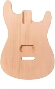 YoungMonic Mahogany Wood Unfinished Guitar body One pickup hole DIY guitar Bolt on Guitar Body Replacement (Mahogany)