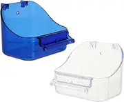 Toddmomy 2pcs Boxes Pet Bath Tub Bird Shower Basin Feeder Container Birdbath Pet Bird Bath Tub Parrot Bathing Tub Pet Shower Basin Cage Hanging Bathtub Parrot Bath Tub Bird Supplies Plastic