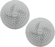 2-Piece Sink Strainer Silicone Cover for Bathroom Kitchen Sink Drain Strainer Easy Removal Grey
