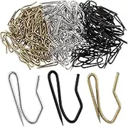 Mardatt 58Pcs Bronze Metal Curtain Hooks, 1" Drapery Hooks Pins Pinch Pleat Hooks Pin-On Drapery Hook Pins for Window Curtain, Door Curtain and Shower Curtain(Bronze)