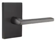 EMTEK Privacy, Modern Rectangular Rosette, Helios Lever Right Hand