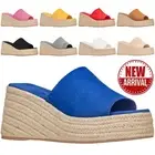 NEW Women's Wedge Sandal Espadrille Platform Slip On Open Toe Wedge Heel Sandals