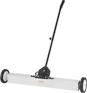 [VEVOR] 24.9 kg Rolling Magnetic Sweeper with Wheels,Push-Type Magnetic Pick Up Sweeper, Large Magnet Pickup Lawn Sweeper with Telescoping Handle, Easy Cleanup of Workshop Garage Yard