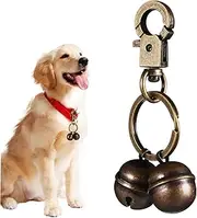 TOYANDONA Brass Dog Collar Bell Charm Decorative Pet Accessory with Spring Snap Hook Elegant and Rustic Design Durable Brass Construction for Dogs and Cats Adds Safety and Style