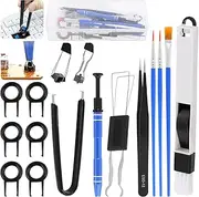 Mardatt 14Pcs Keyboard Lube Tools Kit Includes 2 in 1 Key Cap Puller, Switch Puller, 4 Prongs Stem Holder, Lubrication Pens, Key Pullers, Groove Cleaning Brush, Tweezers for Keyboard Removing