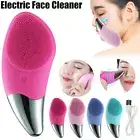 Silicone Face Cleansing Brush Electric Facial Washing Massager Scrubber Cleanser
