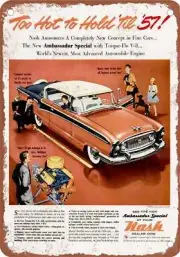 METAL SIGN - 1956 AMC Nash Vintage Ad 01 - Old Retro Rusty Look