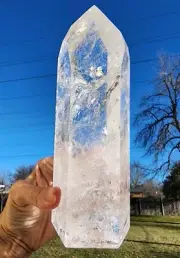Clear Quartz Crystal Polished Tower Brazil 2lbs 5.2oz.