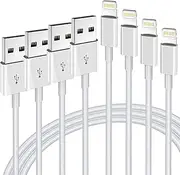 iPhone Charger Cable,Lightning to USB-A MFi Certified Cord 4PACK [3/3/6/6FT] Fast Charging Cord Compatible iPhone iPhone 12/12 PRO/Max/11/11PRO/XS/Max/XR/X/8/8Plus/7/6S/6/plus/iPad Air-White