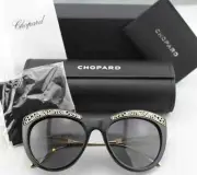 New Chopard SCH 258G 700P Black/Gold Frame Gray Polarized Lens Sunglasses