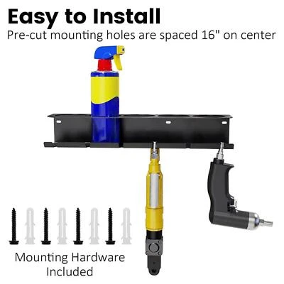 Wall Mounted Spray Can Rack and Power Tool Organizer Simple Installation