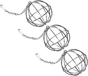 SUPVOX 3PCS Rabbit Hay Ball Feeder Stainless Steel Hanging Dispenser for Small Animals Durable Electroplated Design for Interactive Feeding Suitable for Rabbits Guinea Pigs and