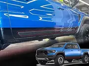GZFLJMYAUTO Car Body Stainless Steel Side Door Molding Cover Trim, for Dodge Ram 1500 TRX 2023 2024 2025 Accessories, Carbon Fiber Auto Parts 4PCS Set