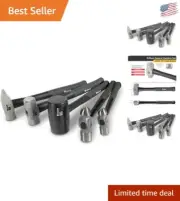 5-Piece Hammer Set: 16oz & 32oz Ball Pein, Rubber Mallet & Sledge Hammer
