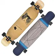 Sports Longboard Skateboard, 42-inch 8-Layer Maple Double-Turned Persian Cat Pattern Brushing Street Dance Board Longboard Skateboard Suitable for Adult Young Girls