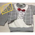 歲半灰色上衣小紅色領呔 GREY CHECKED PULLOVER WITH RED BOW 18MTHS [C13]