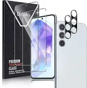 [Didisky] Screen Protector for Samsung Galaxy A55, 2 Pack Tempered Glass Film with 2 Pack Camera Lens Protector, 9H,Easy to Install,Scratch-Resistant, HD