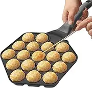 Maker Pan, Round Pancake Cooker, Japanese Snack Tray, 18-Cavity Nonstick, Even Heat Distribution, Perfect for Beginners Housewife Professionals Culture Cooking Fun