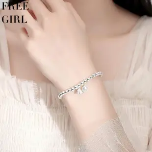 【Free Girl】純銀999兩世歡蓮蓬手鏈女高級感珠子學生手串銀手鏈 手環 手飾品 細手鏈