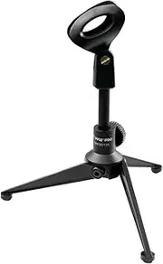 Pyle Desktop Tripod Microphone Stand - Adjustable Height 4.7'' to 8.7'' Inch High with Heavy Duty Clutch Support Weight 5 Lbs. - Ideal for Recording Podcast or Desktop Application