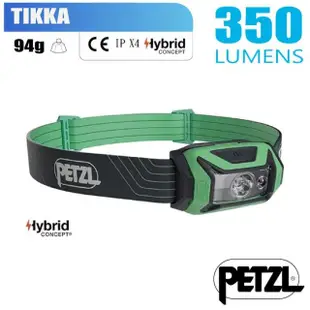 【PETZL】TIKKA 超輕量標準頭燈_350流明/LED頭燈.電子燈(E061AA02 綠)