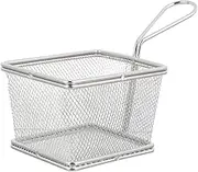 Milisten High-Temperature Resistance Mini Frying Basket Stainless Steel Kitchen Gadget French Fries Basket Drainage
