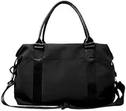 [Nayubo] Travel Duffle Bag for Women Men Waterproof Sport Gym Bag Luggage Bag for Airplane Weekender Overnight Bag Large Capacity Carry On Tote Bag with Trolley Sleeve (Black)