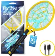 Electric Fly Swatter - Large Powerful 4000V Bug Zapper Racket - USB Rechargeable