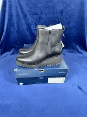 Cole Haan Zerogrand City Wedge Size Zip Black Waterproof Women's 8.5 0469