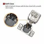 STIANC 50 Pack Soft Close Cabinet Hinges, 1 Inch Overlay Soft Close Hinge