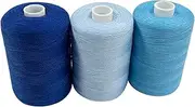 Sewing Thread Assortment Coil 3 Colors 1000 Yards Per Spool 40S/2 Polyester Thread Sewing Kit for Hand and Machine Sewing(Blue Styles)