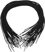 Unlorspy 30Pcs Elastic Barbed Cord Stretch Loop Band with Metal Ends, 30cm Black Adjustable Face Mask Elastic Cord for Party, Mask, DIY Crafts
