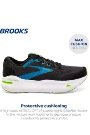 Brooks Men’s Ghost Max Running Shoes - Black/Atomic Blue/Jasmine - 11 Medium D