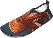 [BTCOWZRV] Water Shoes for Women Men Animal Octopus Water Sports Shoes Slip-on Breathable Lightweight Athletic Aqua Sock